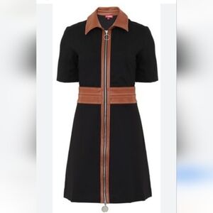 Staud Stylish Black and Brown Zip-Up Dress BEST DRESS EVER!! size Large